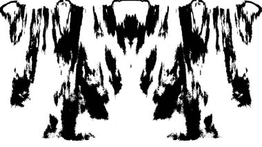 Grunge dikey olarak simetrik siyah beyaz doku. Tek renkli yıpranmış kaplama deseni. 