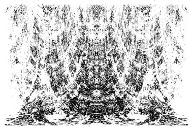 Grunge dikey olarak simetrik siyah beyaz doku. Tek renkli yıpranmış kaplama deseni. 