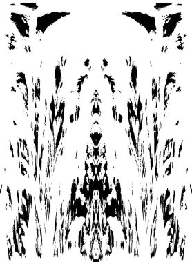 Grunge dikey olarak simetrik siyah beyaz doku. Tek renkli yıpranmış kaplama deseni. 