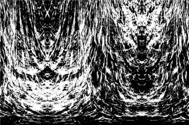 Siyah beyaz desenli sıkıntılı bir arkaplan.