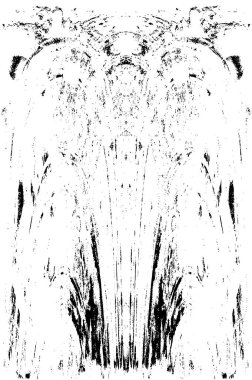 Grunge dikey olarak simetrik siyah beyaz doku. Tek renkli yıpranmış kaplama deseni. 