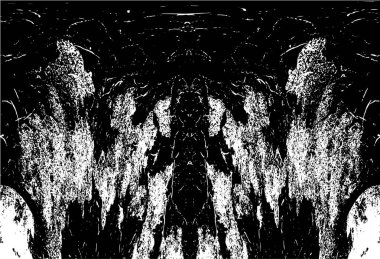 Grunge dikey olarak simetrik siyah beyaz doku. Tek renkli yıpranmış kaplama deseni. 