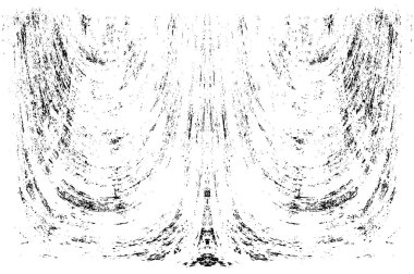 Grunge dikey olarak simetrik siyah beyaz doku. Tek renkli yıpranmış kaplama deseni. 