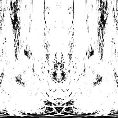 Grunge dikey olarak simetrik siyah beyaz doku. Tek renkli yıpranmış kaplama deseni. 