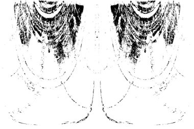 Grunge dikey olarak simetrik siyah beyaz doku. Tek renkli yıpranmış kaplama deseni. 