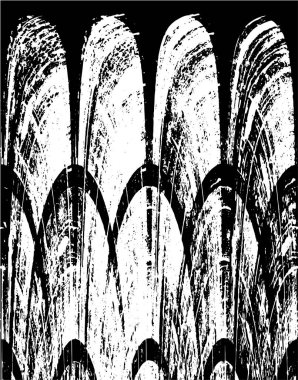 Grunge dikey olarak simetrik siyah beyaz doku. Tek renkli yıpranmış kaplama deseni. 