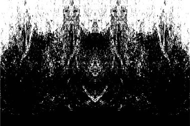 Grunge dikey olarak simetrik siyah beyaz doku. Tek renkli yıpranmış kaplama deseni. 