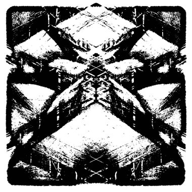 Grunge siyah beyaz desen. Monokrom parçacıkları soyut doku. Koyu tasarım arka plan yüzeyi.