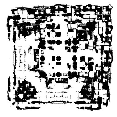 Grunge siyah beyaz desen. Monokrom parçacıkları soyut doku. Koyu tasarım arka plan yüzeyi.