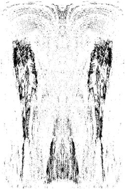 Grunge dikey olarak simetrik siyah beyaz doku. Tek renkli yıpranmış kaplama deseni. 