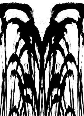 Grunge dikey olarak simetrik siyah beyaz doku. Tek renkli yıpranmış kaplama deseni. 