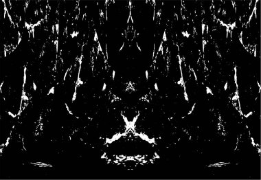 Grunge dikey olarak simetrik siyah beyaz doku. Tek renkli yıpranmış kaplama deseni. 