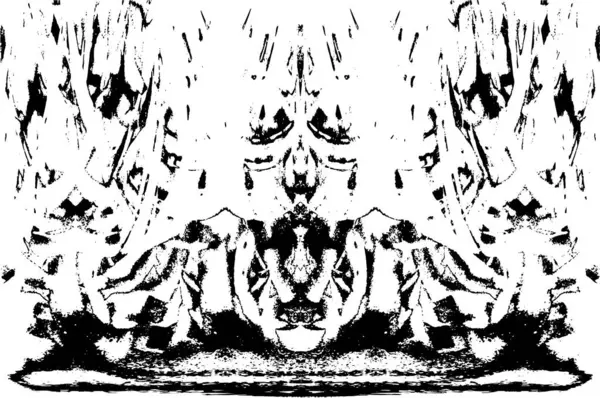 Grunge Vertikalt Symmetrisk Svart Hvit Tekstur Monochrom Forvitret Overlegg Mønster – stockvektor
