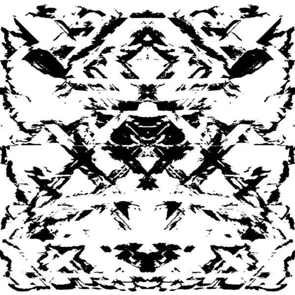 Grunge üst üste biniyor. Soyut siyah-beyaz vektör arkaplanı. Çatlak, leke ve noktalarda kirli desenli tek renkli klasik yüzey. Karanlık korku tarzında eski bir duvar.