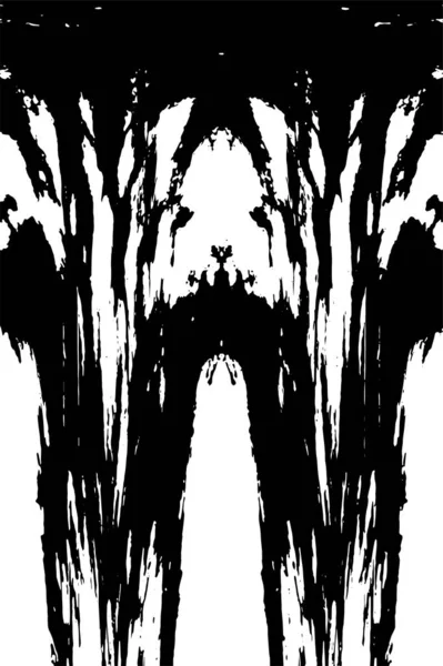 Grunge dikey olarak simetrik siyah beyaz doku. Tek renkli yıpranmış kaplama deseni. 