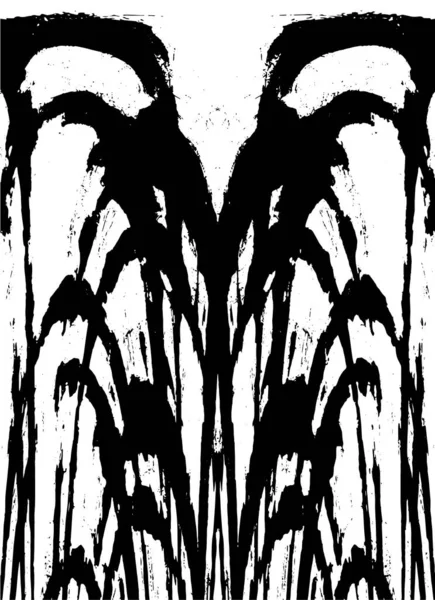 Grunge dikey olarak simetrik siyah beyaz doku. Tek renkli yıpranmış kaplama deseni. 