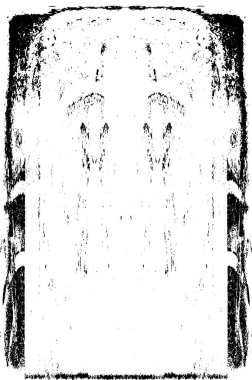 Grunge dikey olarak simetrik siyah beyaz doku. Tek renkli yıpranmış kaplama deseni. 