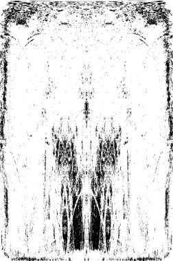 Grunge dikey olarak simetrik siyah beyaz doku. Tek renkli yıpranmış kaplama deseni. 
