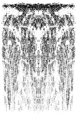 Grunge dikey olarak simetrik siyah beyaz doku. Tek renkli yıpranmış kaplama deseni. 