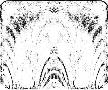 Grunge dikey olarak simetrik siyah beyaz doku. Tek renkli yıpranmış kaplama deseni. 