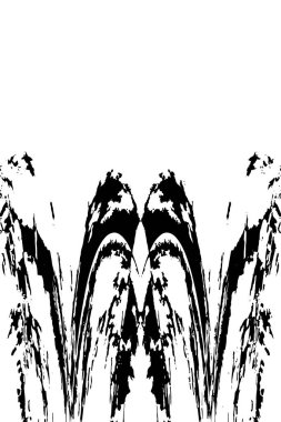 Grunge dikey olarak simetrik siyah beyaz doku. Tek renkli yıpranmış kaplama deseni. 