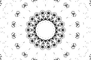 Siyah ve beyaz süslemeli arka plan. Mandala deseni.