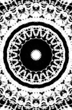 Siyah ve beyaz süslemeli arka plan. Mandala deseni.