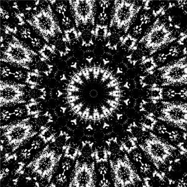 Kaleydoskopik desenli siyah ve beyaz süs arkaplanı