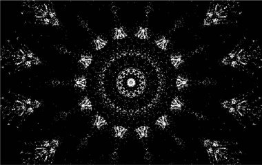 Kaleydoskopik desenli siyah ve beyaz süs arkaplanı