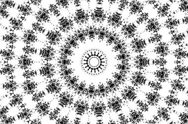 Siyah ve beyaz süslemeli arka plan. Mandala deseni.