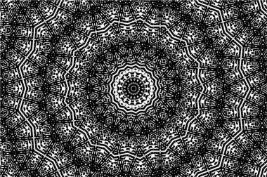 Kaleydoskopik desenli siyah ve beyaz dekoratif arkaplan