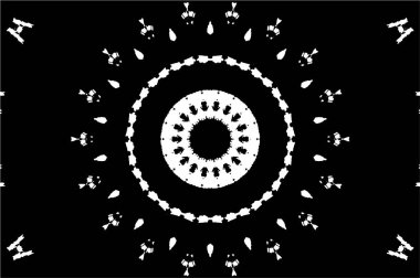 Siyah ve beyaz süslemeli arka plan. Mandala deseni.