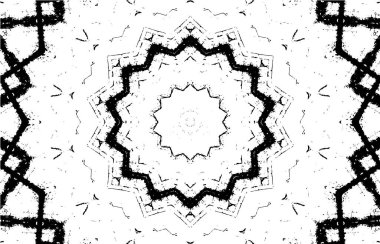 Kaleydoskopik desenli siyah ve beyaz süs arkaplanı