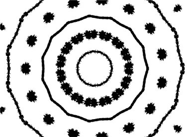 Süslü kaleydoskopik siyah beyaz arkaplan.