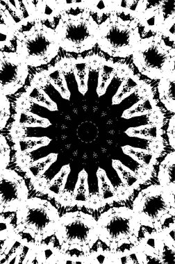 Siyah ve beyaz süslemeli arka plan. Mandala deseni.