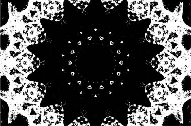 Kaleydoskopik desenli siyah ve beyaz dekoratif arkaplan