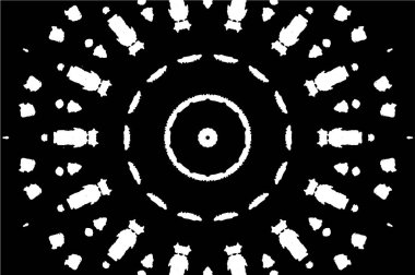 Siyah ve beyaz süslemeli arka plan. Mandala deseni.