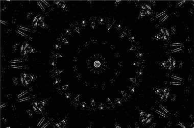 Süslü kaleydoskopik siyah beyaz arkaplan 