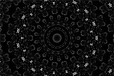 Siyah ve beyaz süslemeli arka plan. Mandala deseni.