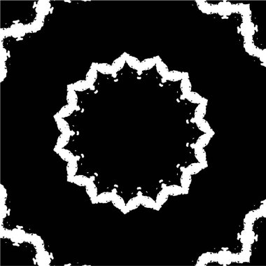 Süslü kaleydoskopik siyah beyaz arkaplan 