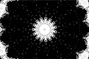 Süslü kaleydoskopik siyah beyaz arkaplan 