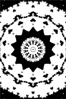 Siyah ve beyaz süslemeli arka plan. Mandala deseni.