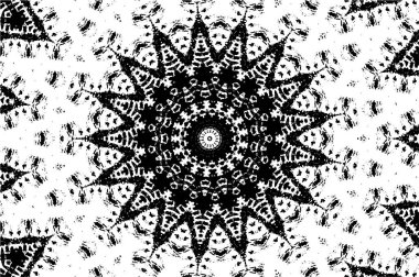 Siyah ve beyaz süslemeli arka plan. Mandala deseni.