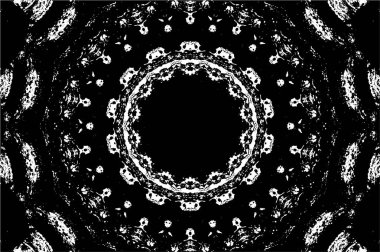 Kaleydoskopik desenli siyah ve beyaz dekoratif arkaplan