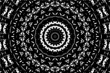 Siyah ve beyaz süslemeli arka plan. Mandala deseni.