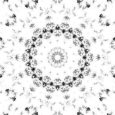 Süslü kaleydoskopik siyah beyaz arkaplan 