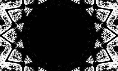 Kaleydoskopik desenli siyah ve beyaz süs arkaplanı