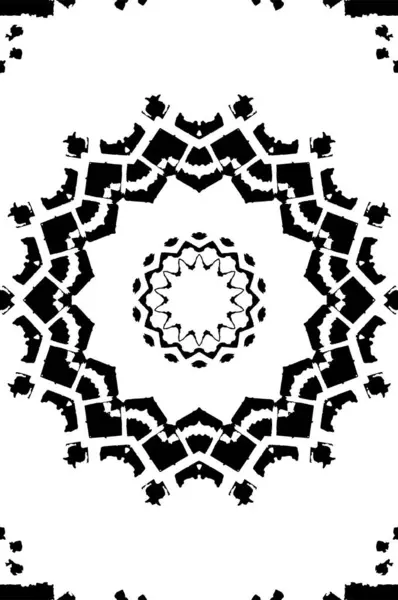 Μαύρο Και Άσπρο Διακοσμητικό Φόντο Σχέδιο Mandala — Διανυσματικό Αρχείο