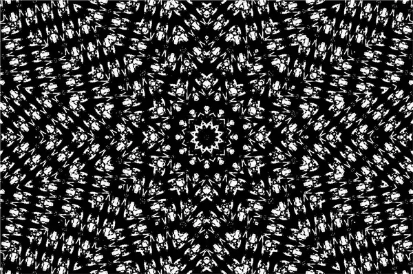 Arrière Plan Ornemental Noir Blanc Modèle Mandala — Image vectorielle