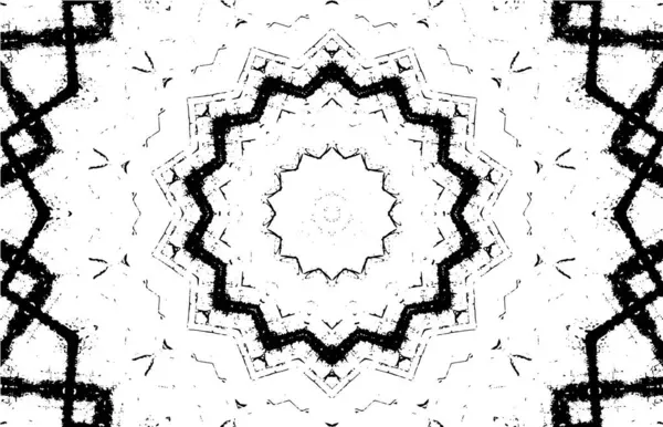 Kaleydoskopik desenli siyah ve beyaz süs arkaplanı